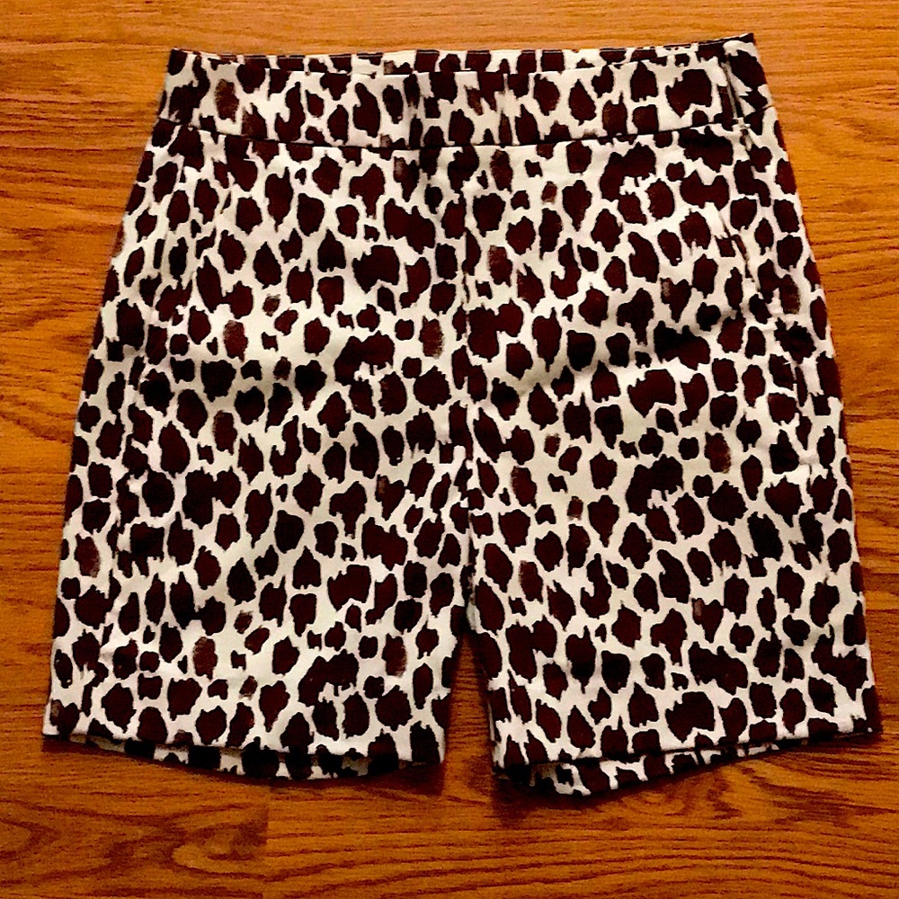 New JCrew  Giraffe Print Bermuda Shorts
